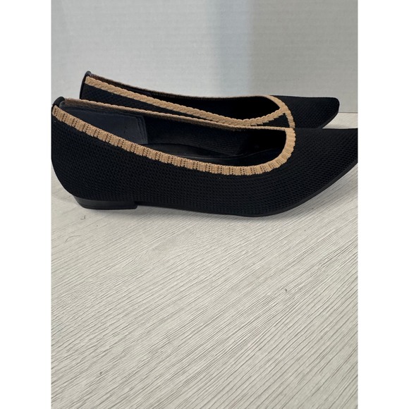 Vionic Black Knit Pointed Toe Flat Comfort Shoes Women's Sz 8 - Picture 4 of 7